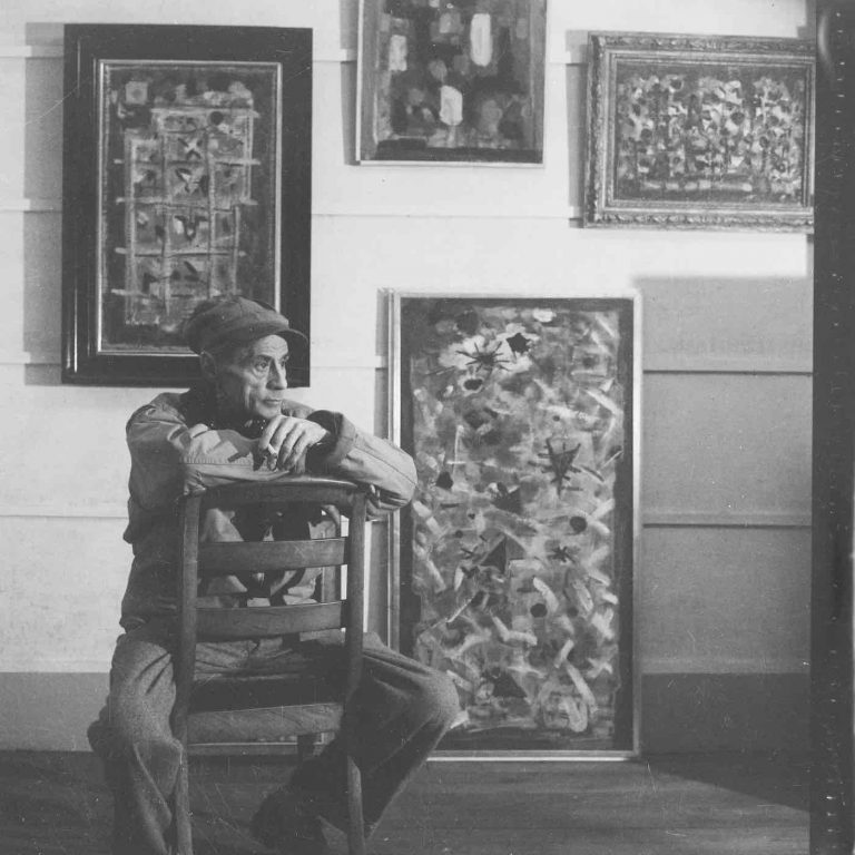 Roger Bissière dans son atelier<br/>© Jeanne Bucher Jaeger