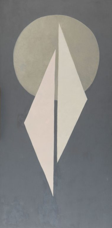 Vera Pagava, Sans titre (Deux triangles et lune) Soleil gris, 1985<br/>© Jeanne Bucher Jaeger
