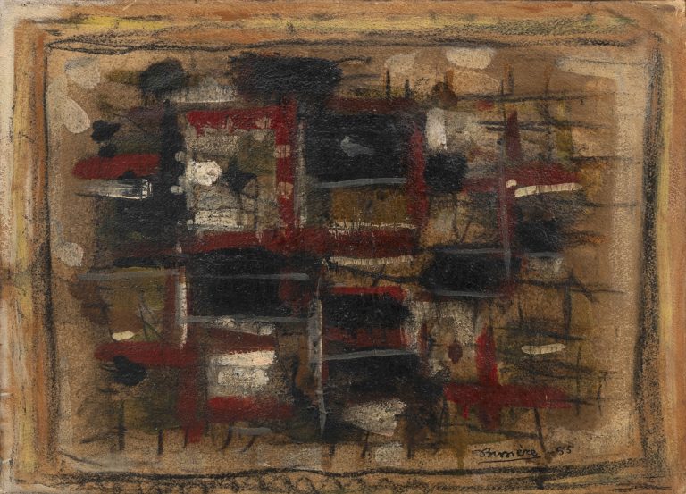 Roger Bissière, Noir et rouge, 1955<br/>© Jeanne Bucher Jaeger