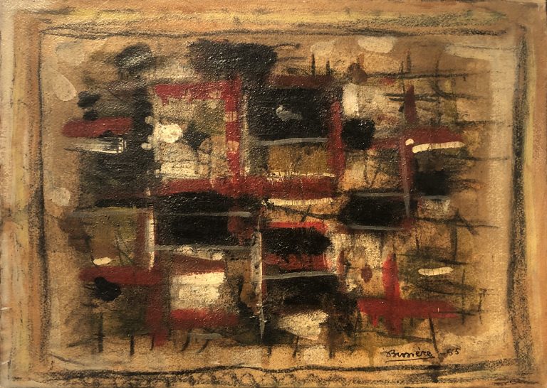 Bissière, Noir et rouge, 1955<br/>© Jeanne Bucher Jaeger