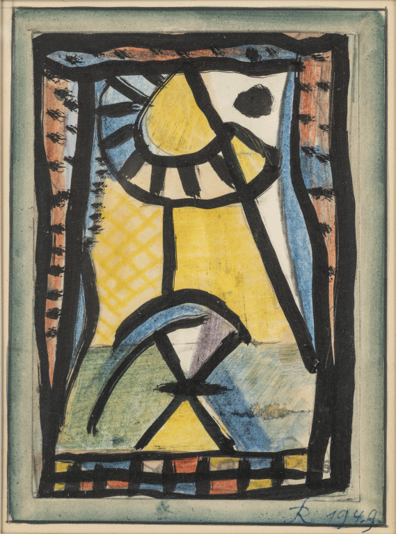 Hans Reichel, Gelber ausblick aus dem fenster (coup d'œil à travers la fenêtre), 1949<br/>© Jeanne Bucher Jaeger