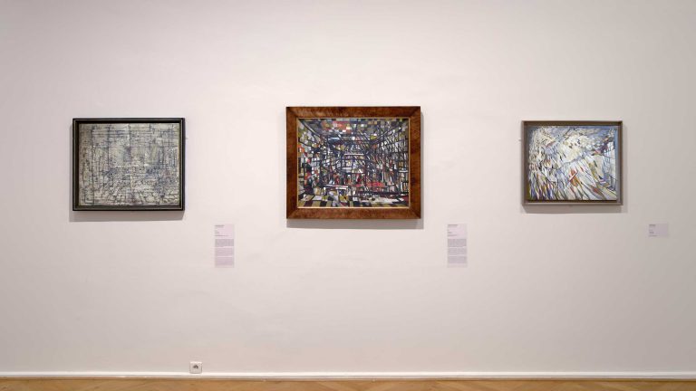 Vue d'exposition « Vieira da Silva, L'œil du Labyrinthe », 2022<br/>© Jeanne Bucher Jaeger