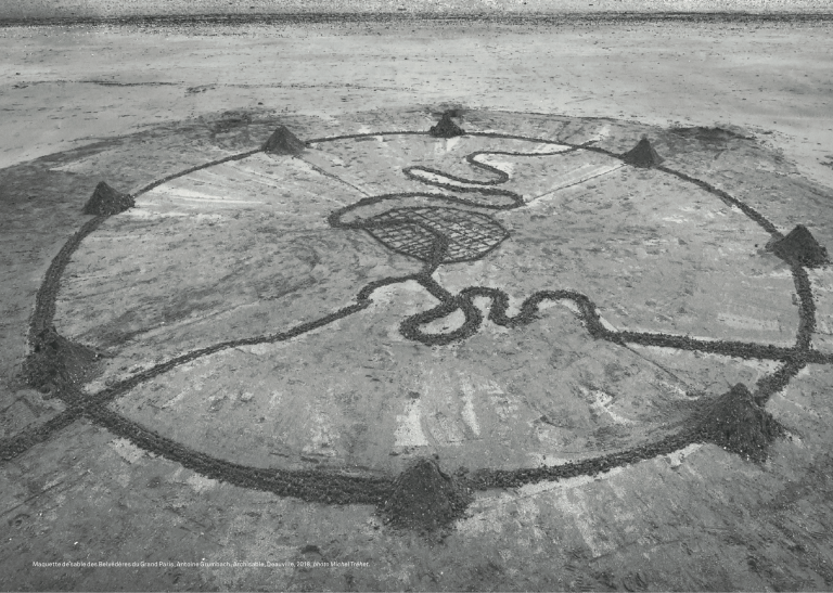 Antoine Grumbach, Maquette de sable des Belvédères du Grand Paris, 2018<br/>© Jeanne Bucher Jaeger