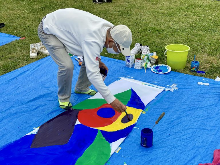 Susumu Shingu, Genki-nobori, workshop 2023<br/>© Jeanne Bucher Jaeger